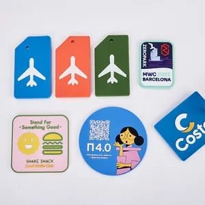 Travelling bag tag Custom 3D Name Logo custom Soft PVC Rubber Travel Luggage Tags Keychains