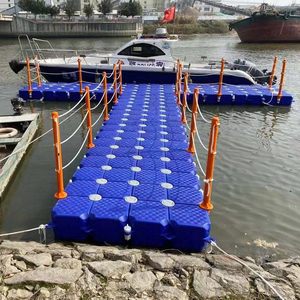 MY FLOAT CUBE Ponton flottant anti-corrosion à montage rapide en HDPE, couleurs orange, gris, bleu, 50x50x40cm, pour rivières, yachts, petits bateaux - Product Image 1