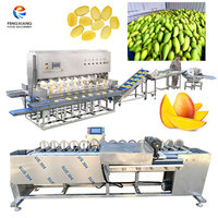 Industriële semi-automatische machine voor het schillen, ontpitten en snijden van verse mango's, 304 roestvrij staal, mango productielijn 1000-2500 stuks/uur