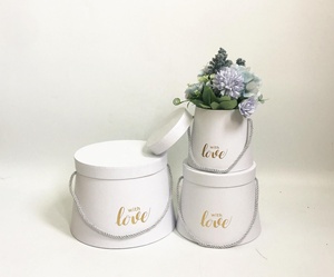 Hoa Màu Đỏ Bó Hoa Hộp Vòng Hoa Quà Tặng Sắp Xếp Hộp Cho Trang Trí Nội Thất Đám Cưới Sinh Nhật 3 Gói Hình Trụ Hộp Hoa - Product Image 3