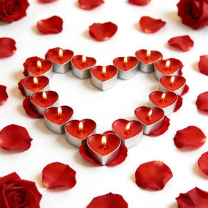 Fantasiose piccole candele a forma di cuore 8g 10g 12g 14g bruciano luci da tè alla frutta floreali bomboniere per compleanni in cera - Product Image 2