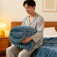 Plaid en polaire corail uni respirant et lavable 27.59"x39.37 / 59.06"x78.74 39.37"x59.06" pour la maison OEM