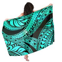 Paréo de Plage Hawaïen à Motif Tribal Polynésien pour Femmes, Robe de Plage d'Été Fendue, Cache-Maillot Polyvalent