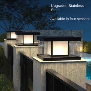 Luces de Pilar LED impermeables IP65 para exteriores con Base E27, Color negro de aluminio para Villa, patio, puerta de jardín, iluminación Solar - Product Image 6