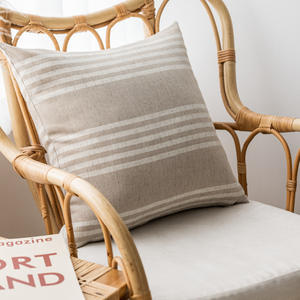 Imple-<span class=keywords><strong>funda</strong></span> de almohada moderna de algodón y lino con rayas finas, cubierta de cojín de estilo nórdico para sofá - Product Image 1