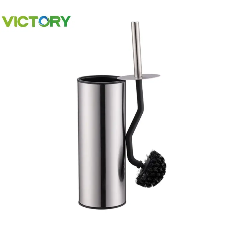 Luxury Hotel Cleaning Tools Stainless Steel Toilet Brush And Holder Set