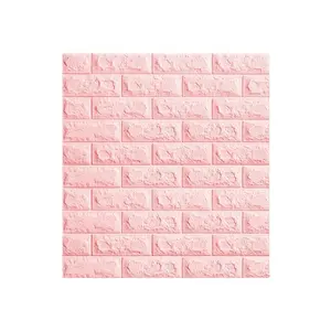 Modern 70x77cm Wall Decoration Adhesive Waterproof Pink White PE Wallpaper Home Decoration 3d Pink Color Foam Wall Sticker