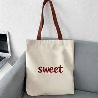 Sac fourre-tout personnalisé réutilisable, sac fourre-tout en toile résistant à l'usure, sacs de courses quotidiens, sacs fourre-tout pour femmes avec slogan personnalisé