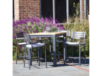 Tabourets de bar en aluminium, mobilier de bar d'extérieur, table de jardin, ensemble table et chaises hautes d'extérieur
