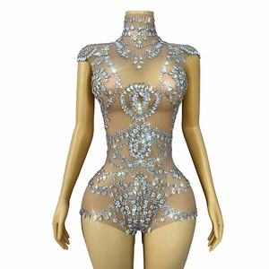 Combinaison en maille de diamant de l'industrie lourde pour la <span class=keywords><strong>danse</strong></span> Tube en acier de gymnastique serré Sexy Latin pour discothèque Bar Performance Hot Dance - Product Image 4