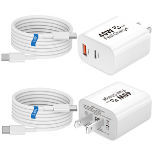 Gallium Nitride AC US Standard 40W Apple <b>Charger</b> Compatible with Samsung Fast Charge Apple 16 <b>Charger</b> Original Manufacturer UL - Product Image 1