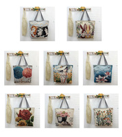 Sac de shopping en toile de style ethnique à grande capacité réutilisable avec des imprimés animaliers personnalisables pour les étudiants