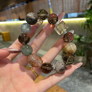 <span class=keywords><strong>Bracelet</strong></span> en perles de cristal naturel pour femme, Or noir Super Sept, Phantôme Quatre Saisons, Attraction de Richesse, <span class=keywords><strong>Clair</strong></span> de <span class=keywords><strong>Lune</strong></span> Gris, Affaires - Product Image 2