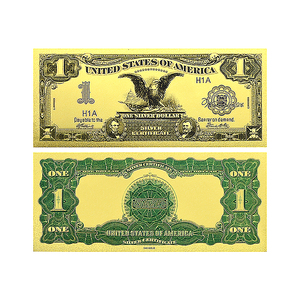 Banconote d'oro vintage USA 1863-1935 - Banconote da collezione da 1, 2, 5 Dollari in lamina d'oro 24K, 15,5x6,5 cm, fronte-retro, regalo e decorazione - Product Image 5