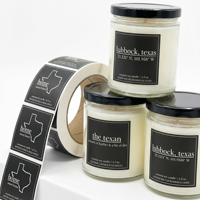 Étiquettes personnalisées de luxe en vinyle résistant à la chaleur pour bougies, impression d'étiquettes adhésives imperméables anti-UV pour usine de bougies