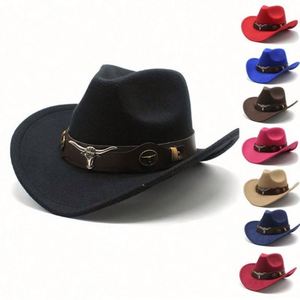 Chapeau de cowboy en feutre personnalisé pour fêtes de fin d'année en extérieur, style Texas, noir, avec bande métallique, vente en gros - Product Image 1