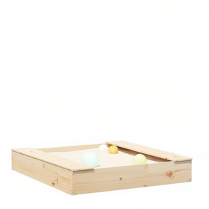 Square Sandpit Natural Solid Pine <b>Wood</b> Playpen For Kids Durable <b>Rustic</b> Design Medium Size - Product Image 1
