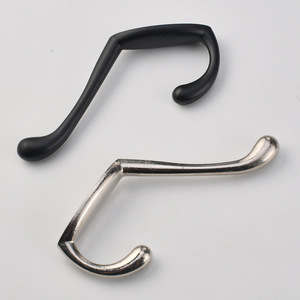 Modern Minimalist Single <b>Hook</b> Coat <b>Hook</b> Black And Silver Cast Iron <b>Wall</b> Mounted For Clothes Hats Entryway Door Use - Product Image 2