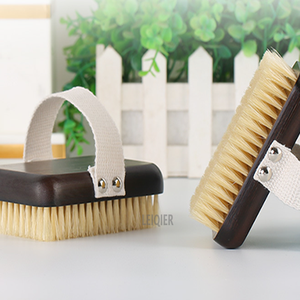 Brosse à logo personnalisé en poils de sanglier pur, brosse de bain, brosse de massage, brosse exfoliante, brosse de douche, brosse pour le corps, brosse sèche pour le corps - Product Image 5