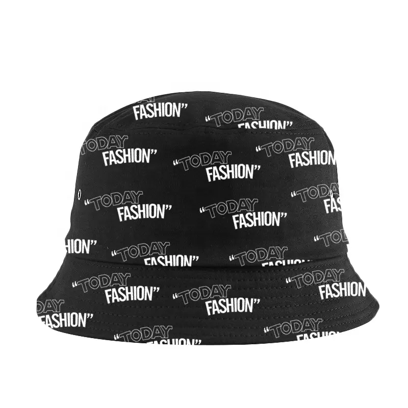100% polyester foldable fishing women canvas newspapers print customize your own denim bucket hat