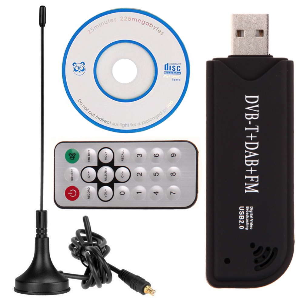 USB 2,0 ТВ-тюнер цифровой DVB-T SDR + DAB + FM HDTV приемник SDR ТВ-палка RTL2832U + FC0012