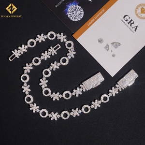 Shine Hio Hop Jewelry XO <b>Silver</b> <b>Bracelet</b> Moissnaite Diamond <b>Solid</b> 925 <b>Silver</b> Moissanite DVVS <b>Bracelet</b> GRA Certificate - Product Image 3