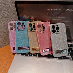 Lấp lánh tự động khóa long lanh chân đế trường hợp điện thoại cho iPhone một cú nhấp chuột có thể gập lại phụ kiện - Product Image 2