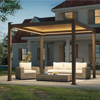 Pergola à lames orientables en aluminium pour l'extérieur, structure d'ombrage moderne et réglable pour la décoration de patio et de jardin