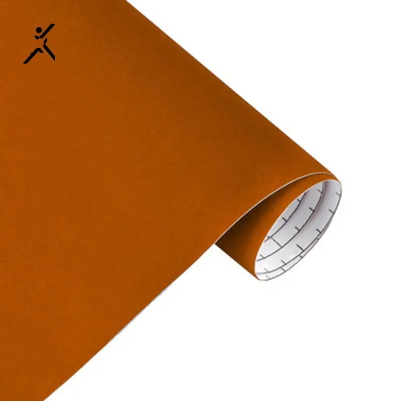 Yüksek performanslı PVC Film hava yayın vinil araç kaplama film kadife turuncu etiket araba boyası koruma filmi araba vücut için