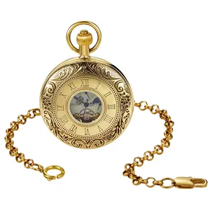 Vintage Double Sided Skeletonized Men's Mechanical <strong>Pocket</strong> <strong>Watch</strong> Luxury Ornate Necklace Pendant Clock Gentleman <strong>Suit</strong> Match <strong>Watch</strong> - Product Image 3