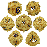 Feeron – Nouvel ensemble de dés en alliage de zinc 7 pièces, couleur personnalisée, 20 mm, pour jeux de rôle D&D, fantastiques et science-fiction, emballage OPP
