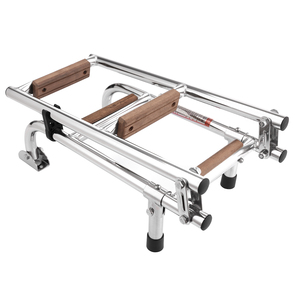 HANSE-<span class=keywords><strong>escalera</strong></span> plegable de acero inoxidable para <span class=keywords><strong>barco</strong></span>, escalones de <span class=keywords><strong>madera</strong></span> de teca, Hardware de <span class=keywords><strong>escalera</strong></span> para yate marino - Product Image 5