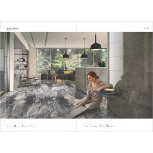 Losas de piedra sinterizada de porcelana brillante Pulpis Pink de 800x2400 mm con aspecto de mármol para encimeras y pisos de cocinas modernas - Product Image 4