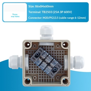 86x84x60mm <b>Waterproof</b> Junction <b>Box</b> Three-way 25A Terminal Block PG13.5 Cable Gland Enclosure Terminal <b>box</b> - Product Image 2