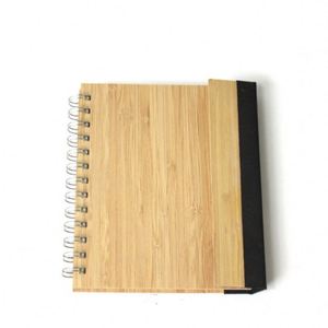 Carnet de notes spirale personnalisé avec couverture en bambou écologique - Option cadeau pour étudiants et usage professionnel, avec notes autocollantes - Product Image 2