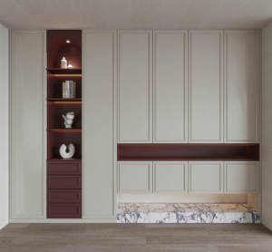 Phong cách Châu Âu MDF nhà Tủ giày tùy chỉnh và điều chỉnh các tính năng cho phòng khách cho biệt thự cá nhân - Product Image 2