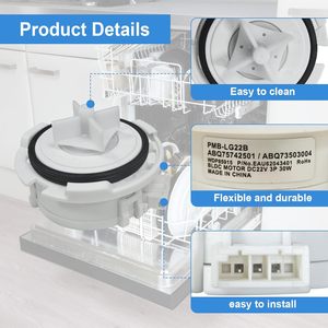 ABQ75742501 Ensemble moteur de pompe de vidange pour <span class=keywords><strong>lave</strong></span>-<span class=keywords><strong>vaisselle</strong></span> compatible avec les modèles LDTS5552S EAU62043401 4963038 EAP12742537 EAU60710801 - Product Image 5