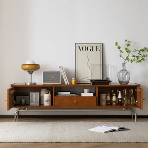 Vintage Style Solid Wood Floating <b>Tv</b> Cabinet Nordic Retro Wall Storage <b>Unit</b> <b>Small</b> Apartment Living Room Japanese Minimalist - Product Image 4