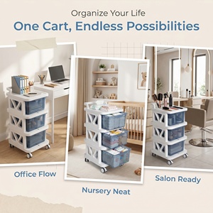 Carrito de Belleza Blanco de Lujo con Estante de Almacenamiento de Múltiples Niveles y Gestión de Cables para Equipo Láser de Escritorio para Salón Profesional - Product Image 5