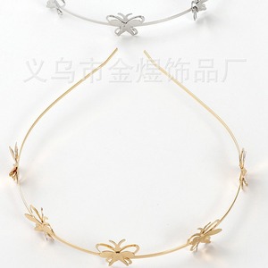 Diadema con Mariposa Dorada, Adorno Metálico para la Cabeza, Accesorio de Fiesta, Estilo Elegante y Minimalista - Product Image 1