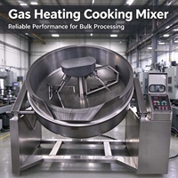 Marmite de cuisson inclinable automatique en acier inoxydable 304 de qualité alimentaire avec agitateur, mélangeur à gaz pour la préparation de sauces, pâtes et confitures