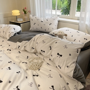 Sang Trọng Bông Bộ Đồ Giường 4 Mảnh Tấm Thiết Lập Vua Kích Thước Duvet Cover Set Tùy Chỉnh In Tấm Ga trải giường - Product Image 4