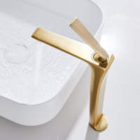 Robinet de lavabo monocommande en laiton massif finition chromée, robuste, à poser sur comptoir, eau chaude et froide, prix de gros