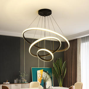 Décoration de maison <span class=keywords><strong>cuisine</strong></span> salle à manger décoratif nordique salon lustre de plafond 3 anneaux Design moderne Led suspension - Product Image 1