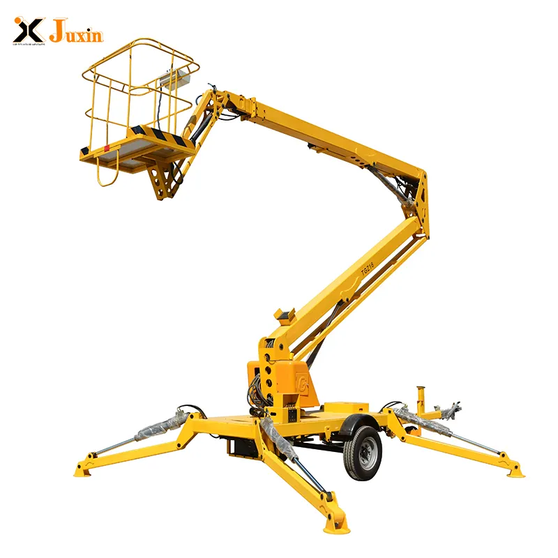 10m 12M 14M 16m Điện Cherry picker towable kéo theo bầu trời Nâng Thủy Lực người đàn ông làm việc trên không Boom Lift cho doanh số bán hàng