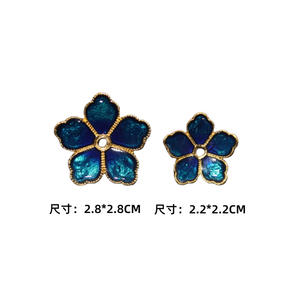 신형 합금 액세서리 앤티크 꽃 다섯잎 꽃 모조 클로이조네 오일 DIY 보석 재료 - Product Image 5