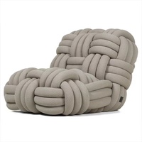 Chaises de loisirs de salon modernes chaise longue rembourrée en tissu de velours tissé sans bras