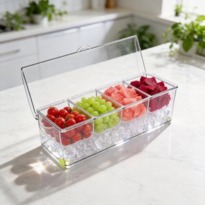 Minimalist Transparent Plastic Divided Food Container Freshness Preservation Dishwasher Safe Eco-Friendly for Kitchen Party Use - Product Image 2