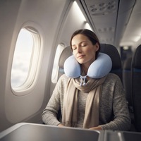 Oreiller de repos pour les yeux et le cou en mousse à mémoire de forme, certifié OEKO-TEX, personnalisable, en forme de U, portable, pour la sieste, amovible et lavable, vente en gros