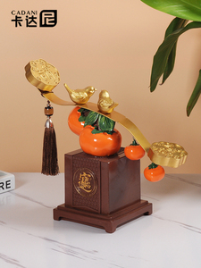 Élégant Kaki Ornements Nouveau Chinois Résine Artisanat Folk Art Style pour Salon Entrée Cave À Vin Tout Usage Décoratif - Product Image 4